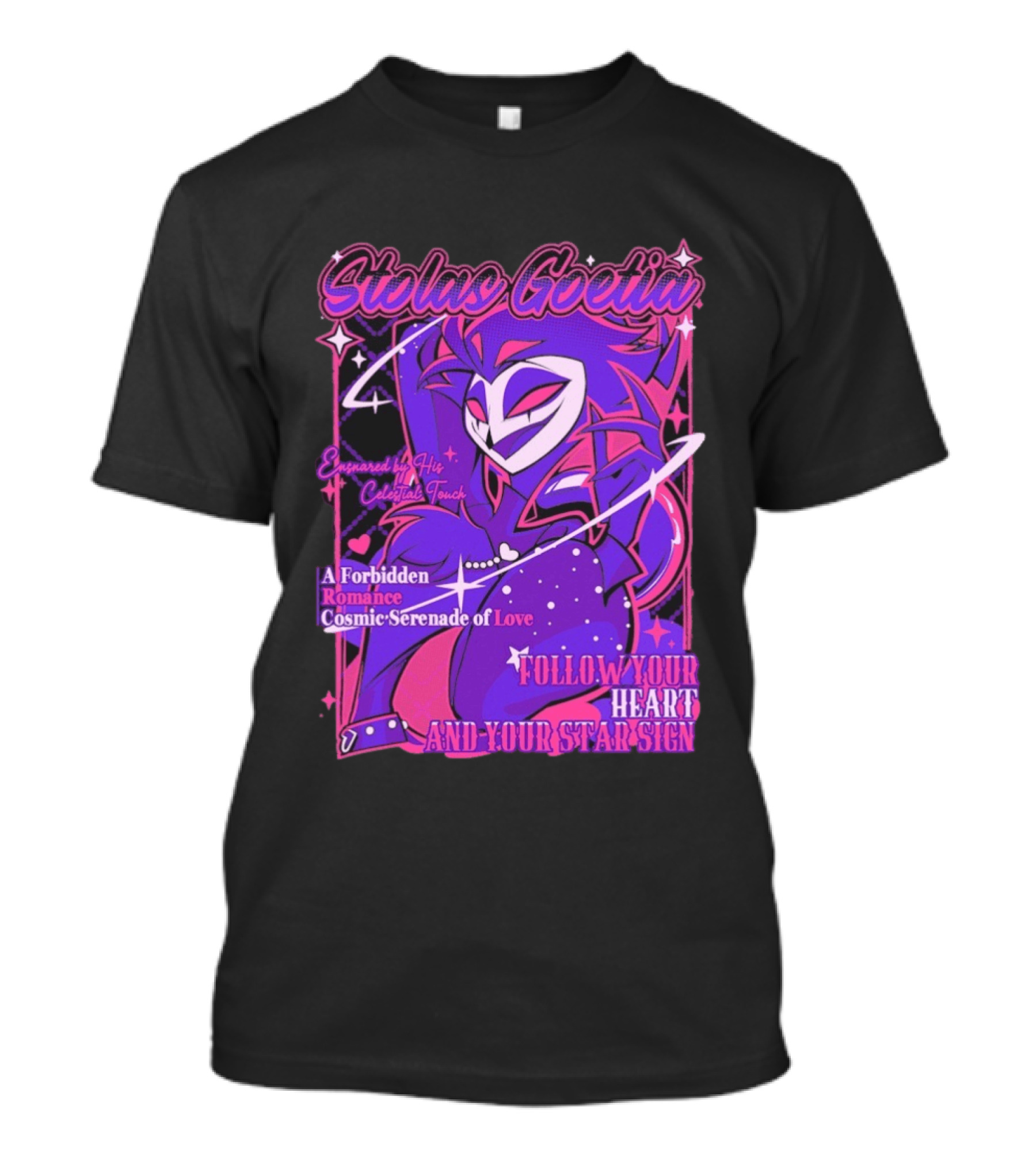 Stolas Goetia Cosmic Serenade A Forbidden Romance Follow Your Heart Star Sign T-Shirt
