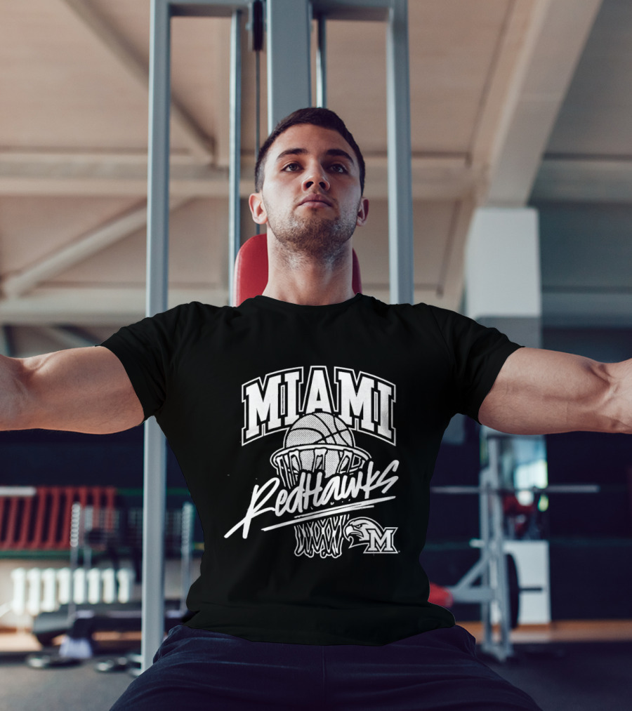 Miami RedHawks Basketball Hoop And Ball T-Shirt