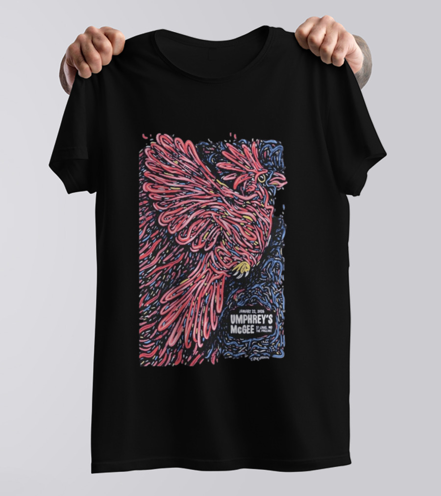 Umphrey's McGee January 22 2026 St. Louis The Pageant Psychedelic Bird T-Shirt