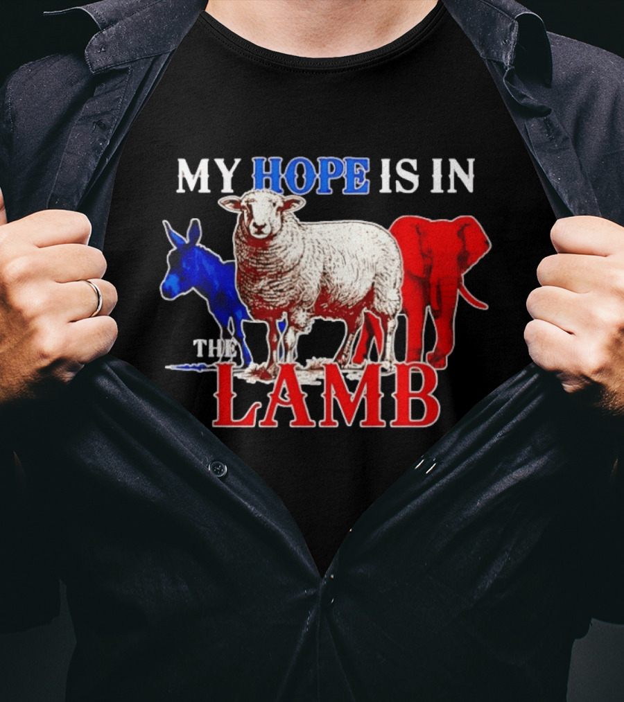 My Hope Is In The Lamb Red White Blue Animal T-Shirt