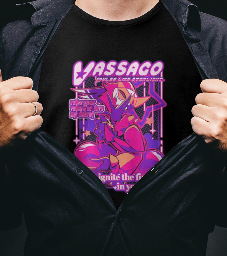 Vassago Pulse Like Starlight Raise Your Voice For Love My Dear Let Me Ignite The Fire In Your Heart T-Shirt
