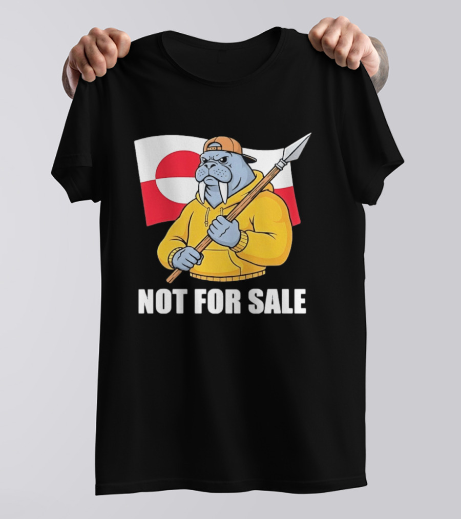 Walrus Holding Spear Greenland Flag Not For Sale T-Shirt