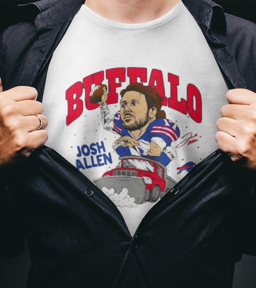 Buffalo Bills Josh Allen Snow Plow Football T-Shirt
