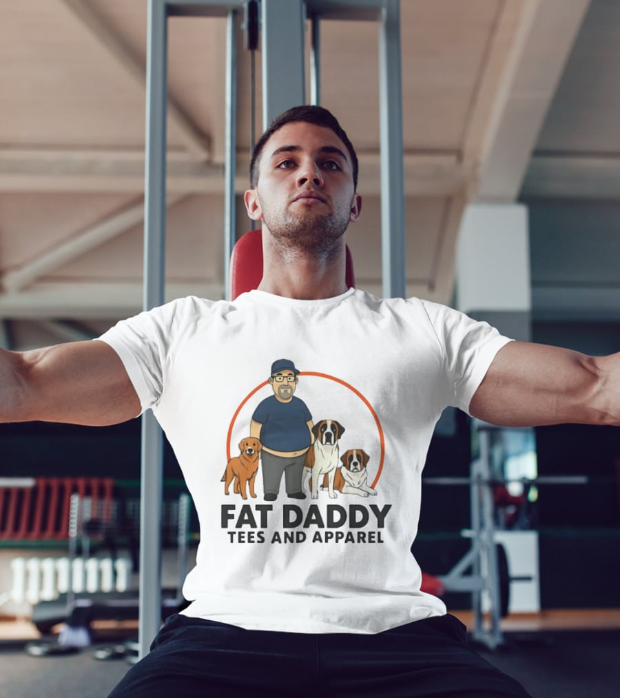 Fat Daddy Tees And Apparel Man With Dogs T-Shirt