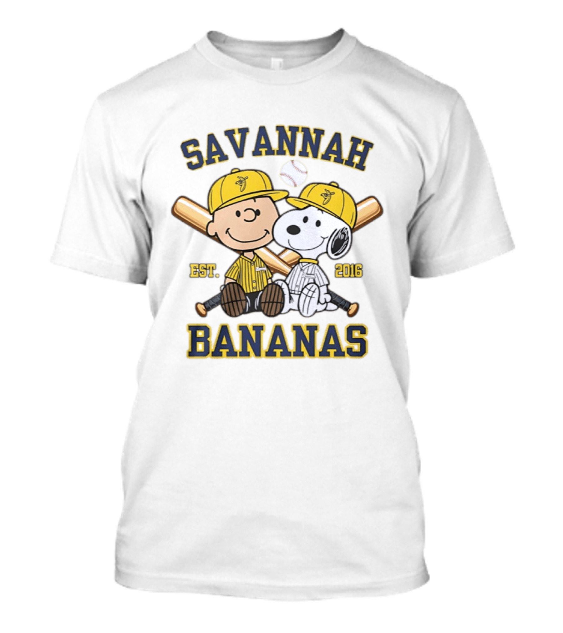 Savannah Bananas Charlie Brown And Snoopy Est 2016 T-Shirt