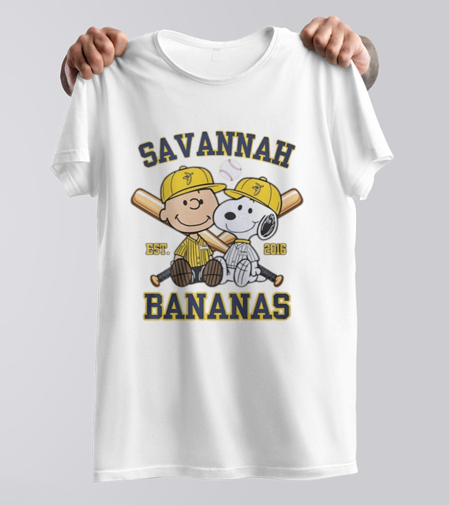 Savannah Bananas Charlie Brown And Snoopy Est 2016 T-Shirt