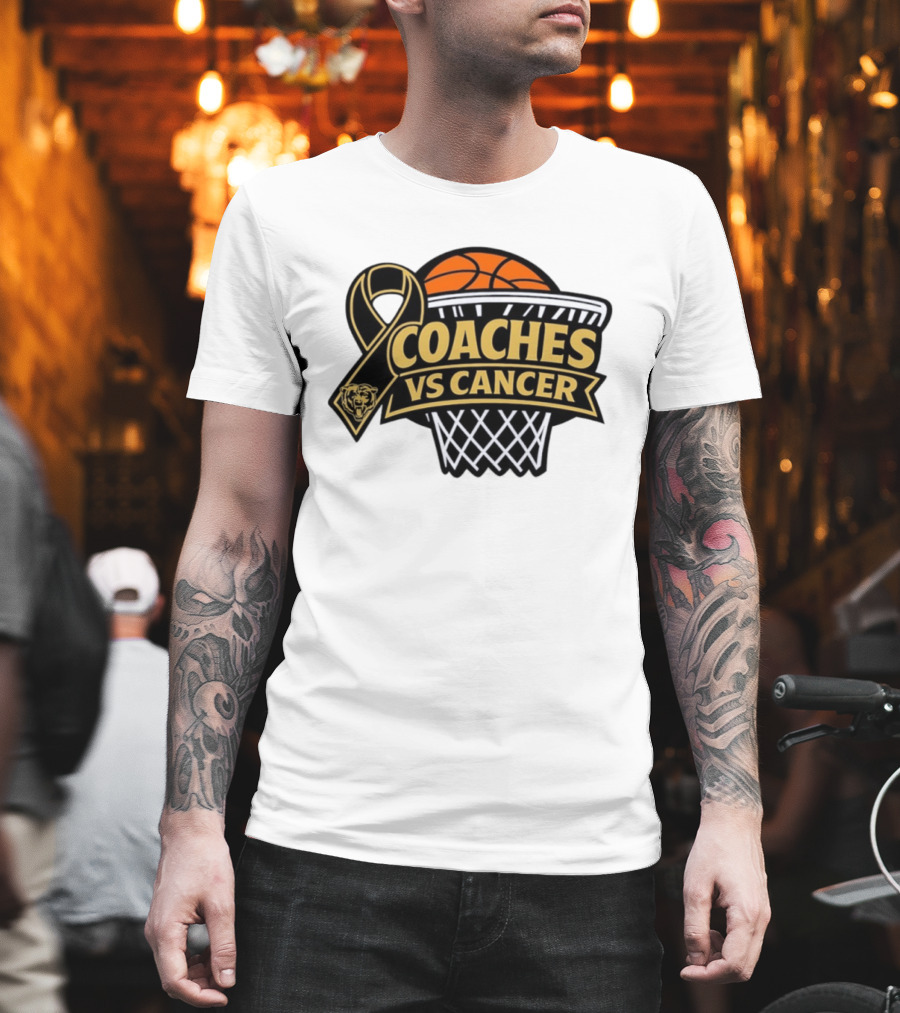 Coaches Vs Cancer Chicago Bears Basketball Ribbon Collaboration T-Shirt
