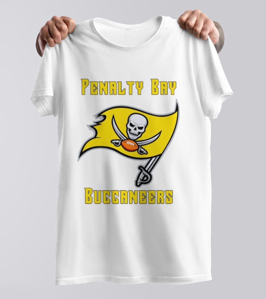 Penalty Bay Buccaneers Yellow Flag Football Skull Swords T-Shirt