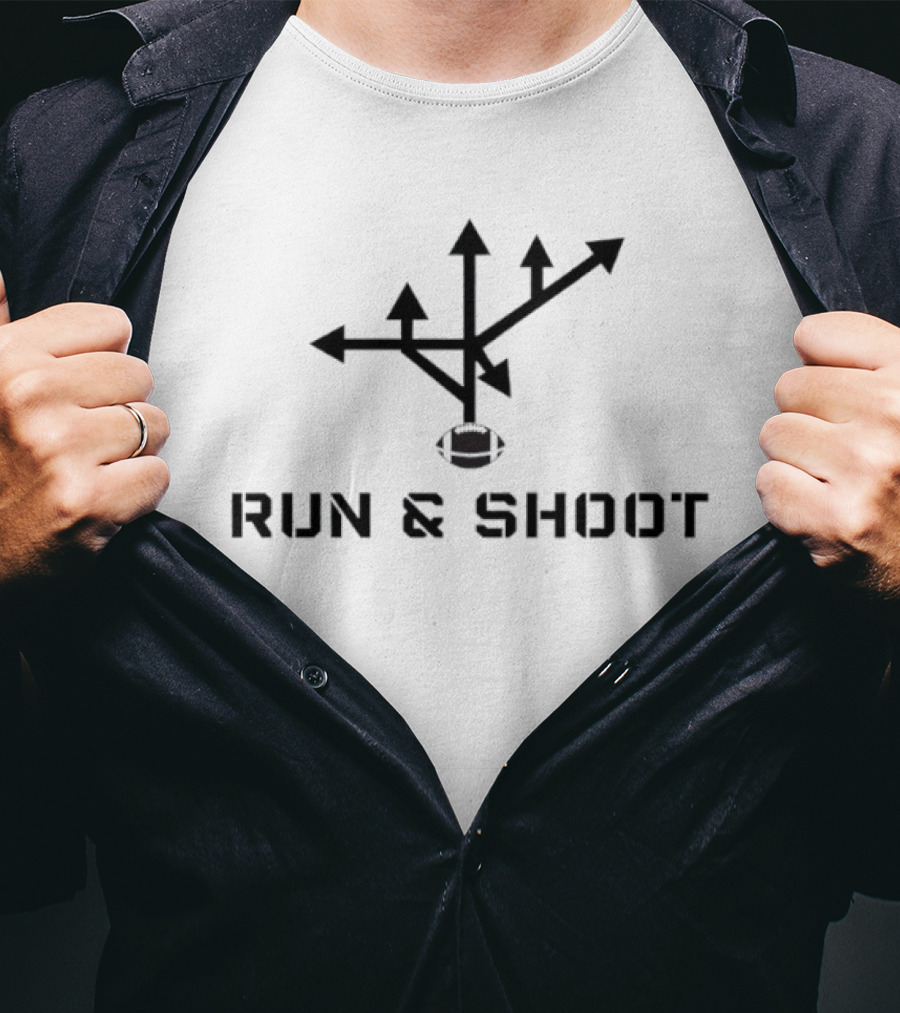 Run And Shoot Football Diagram Arrows And Ball T-Shirt