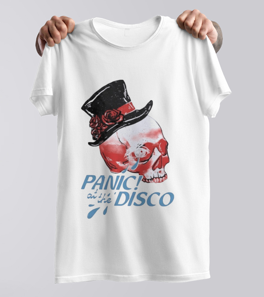 Panic At The Disco Skull Top Hat Roses T-Shirt