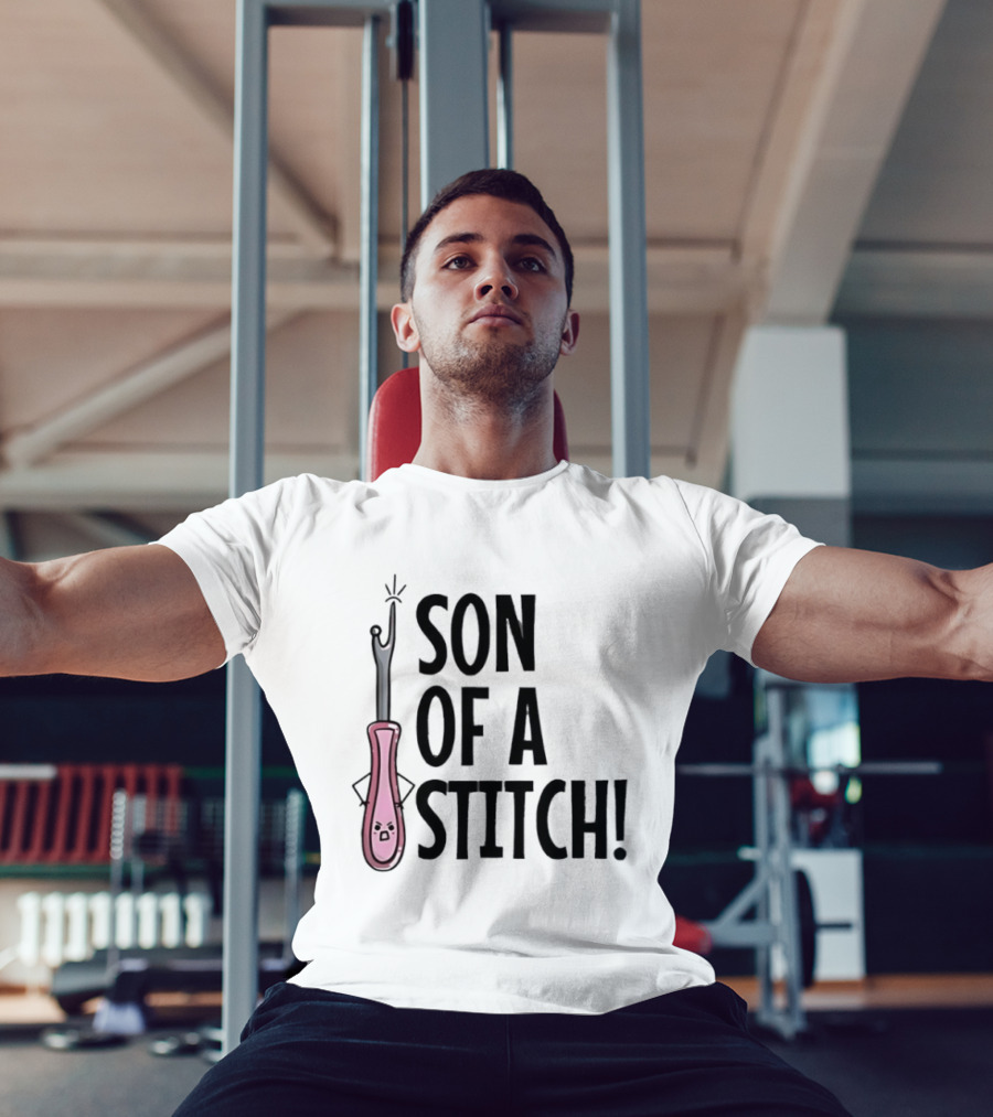 Son Of A Stitch Seam Ripper Cartoon Text Humor T-Shirt