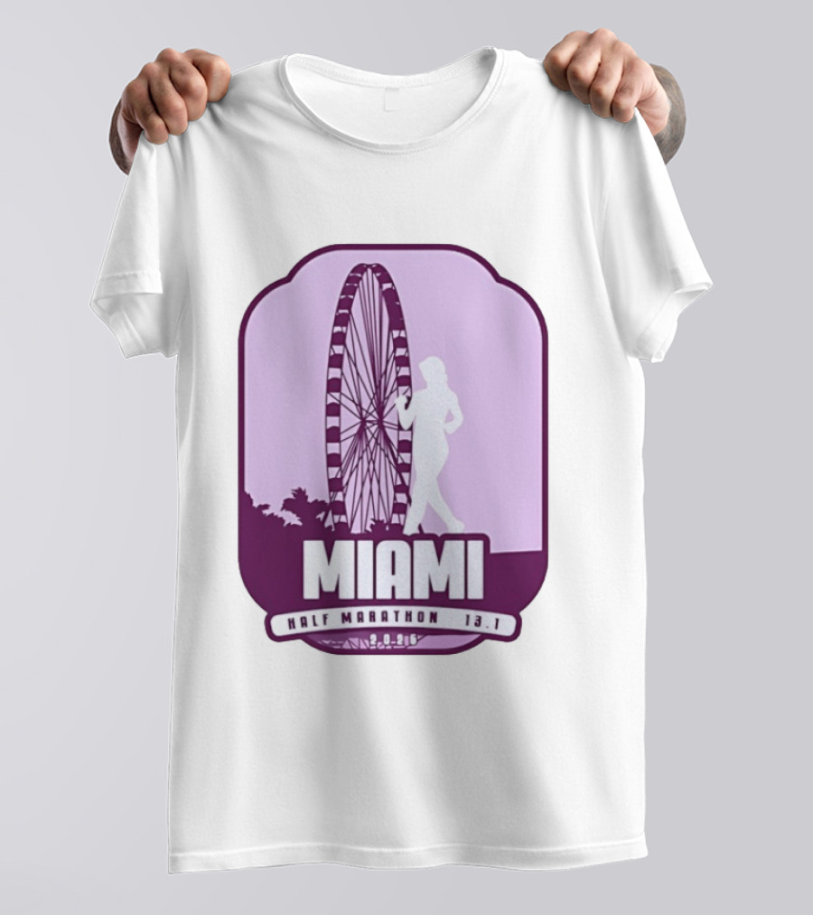 MIAMI Half Marathon 13.1 February 2 2025 Ferris Wheel T-Shirt