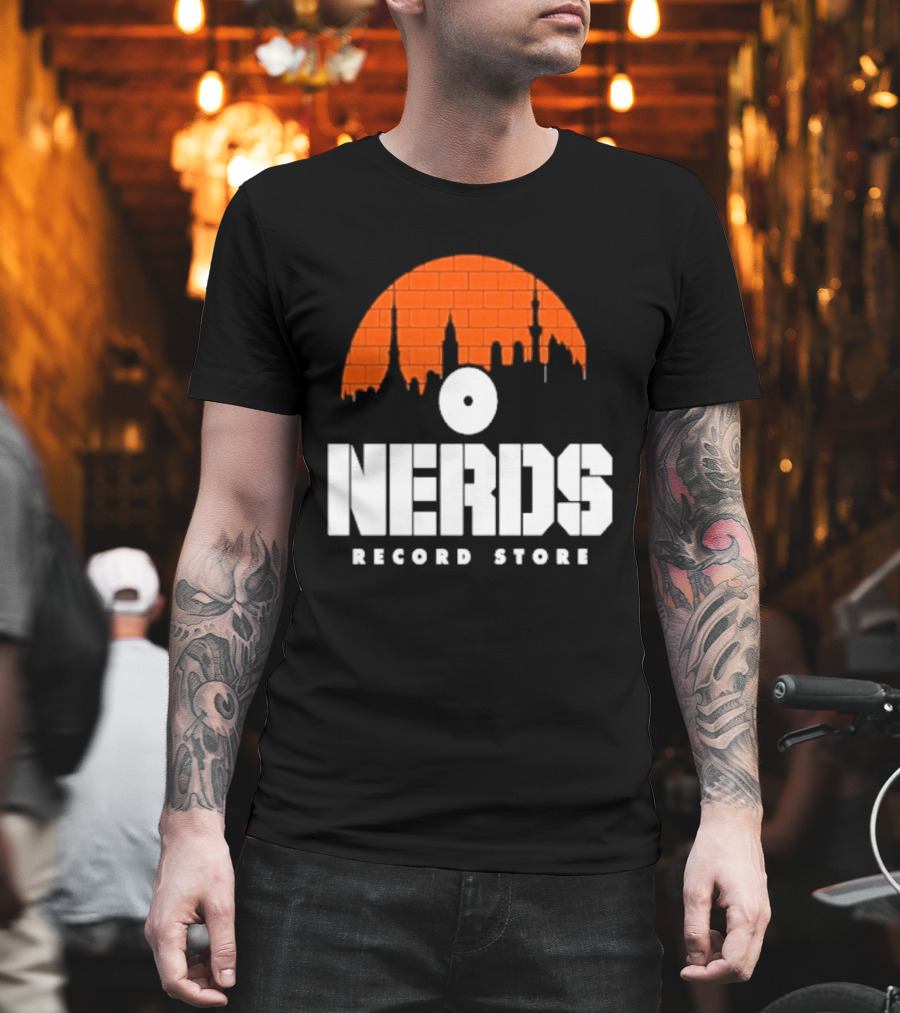 Nerds Record Store Brick Vinyl Drip T-Shirt