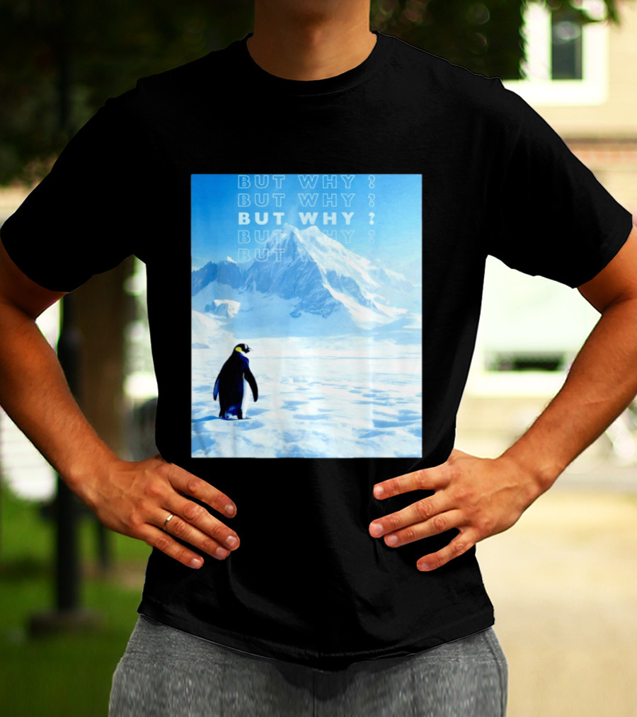 Penguin But Why Head Towards The Mountains Motivational T-Shirt