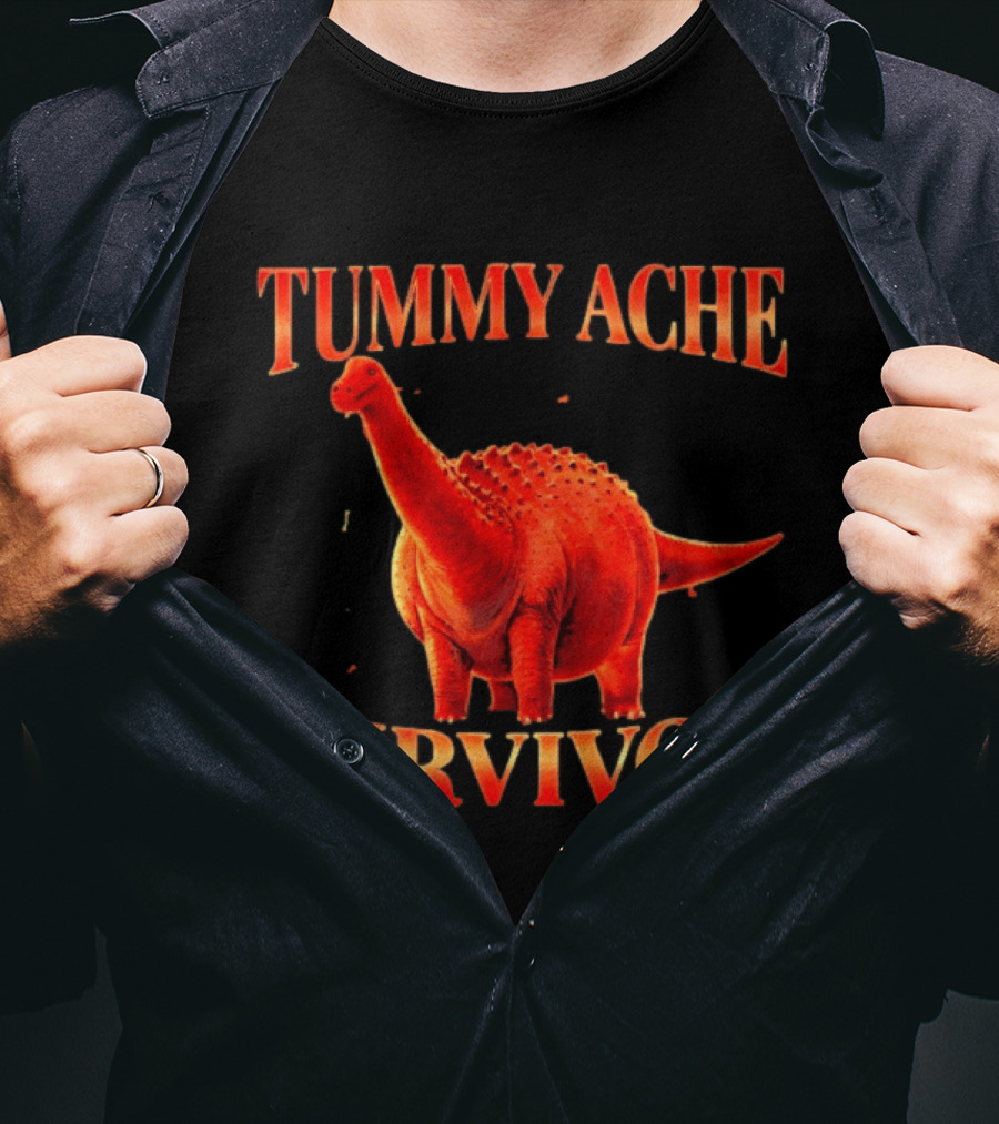 Tummy Ache Survivor Red Apatosaurus T-Shirt