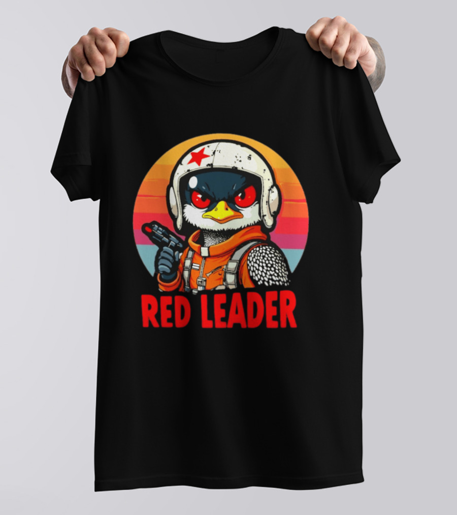Red Leader Loon Pilot Retro Sunset T-Shirt