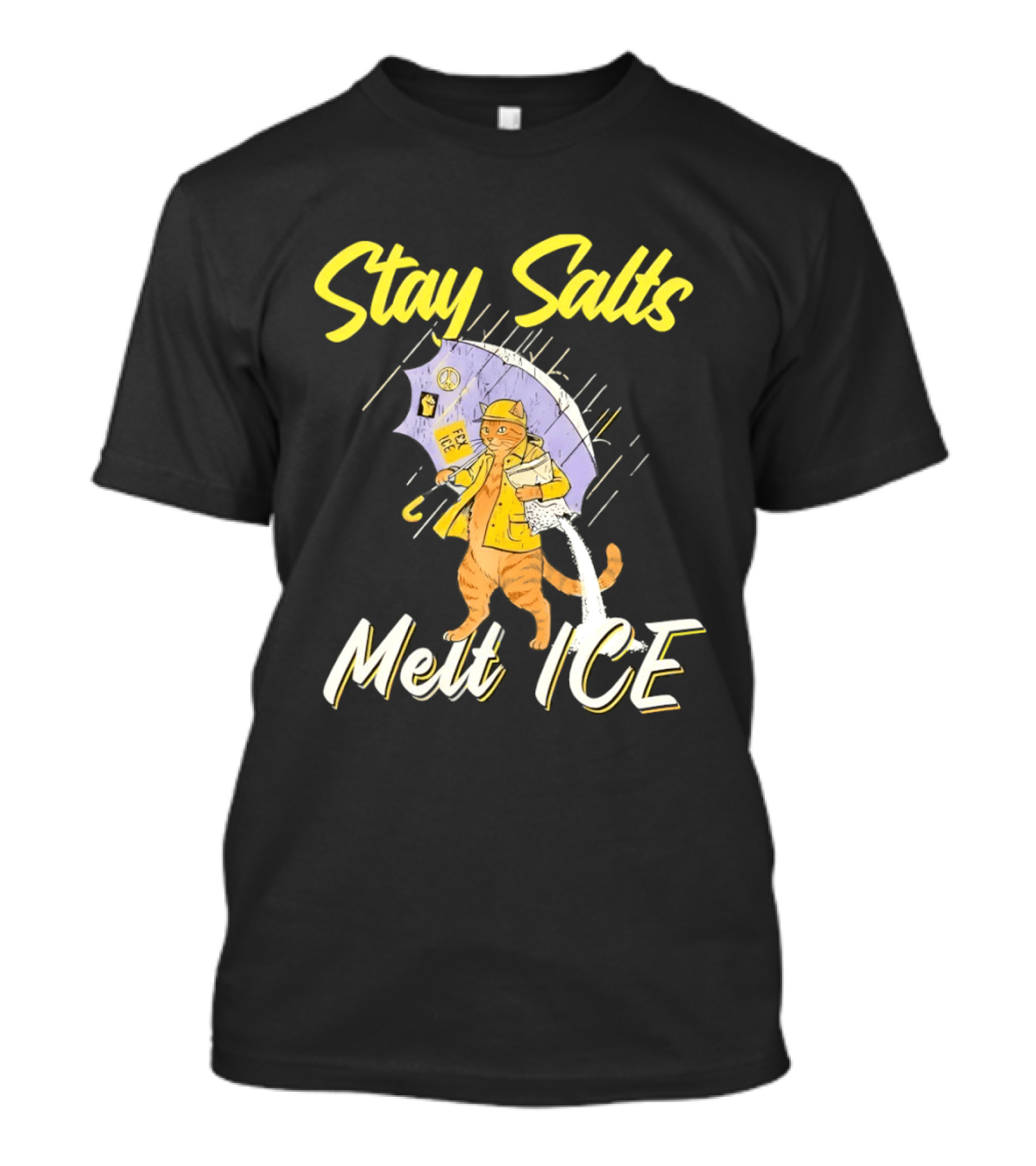 Stay Salty Cat Peace Anti ICE Movement T-Shirt