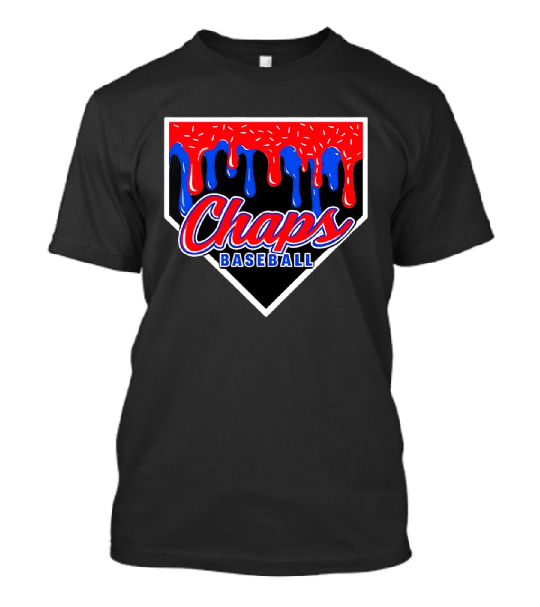 Chaps Baseball Blue Red Melting Motif T-Shirt