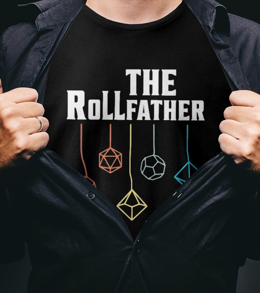 The Rollfather Geometric Dodecahedron Icosahedron T-Shirt
