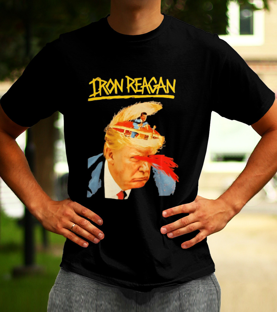 Iron Reagan Trump Cartoon Laser Beam Eye T-Shirt
