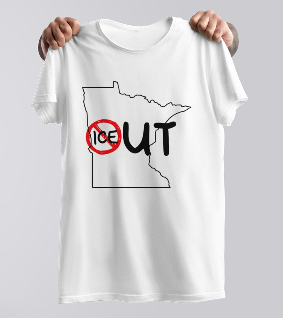Humorous Minnesota Map Ice Out T-Shirt