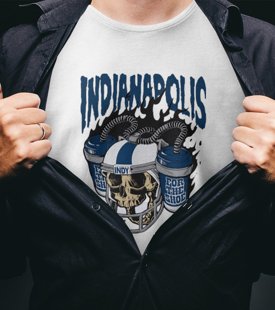 Indianapolis Colts Skull Helmet Indy For The Shoe T-Shirt