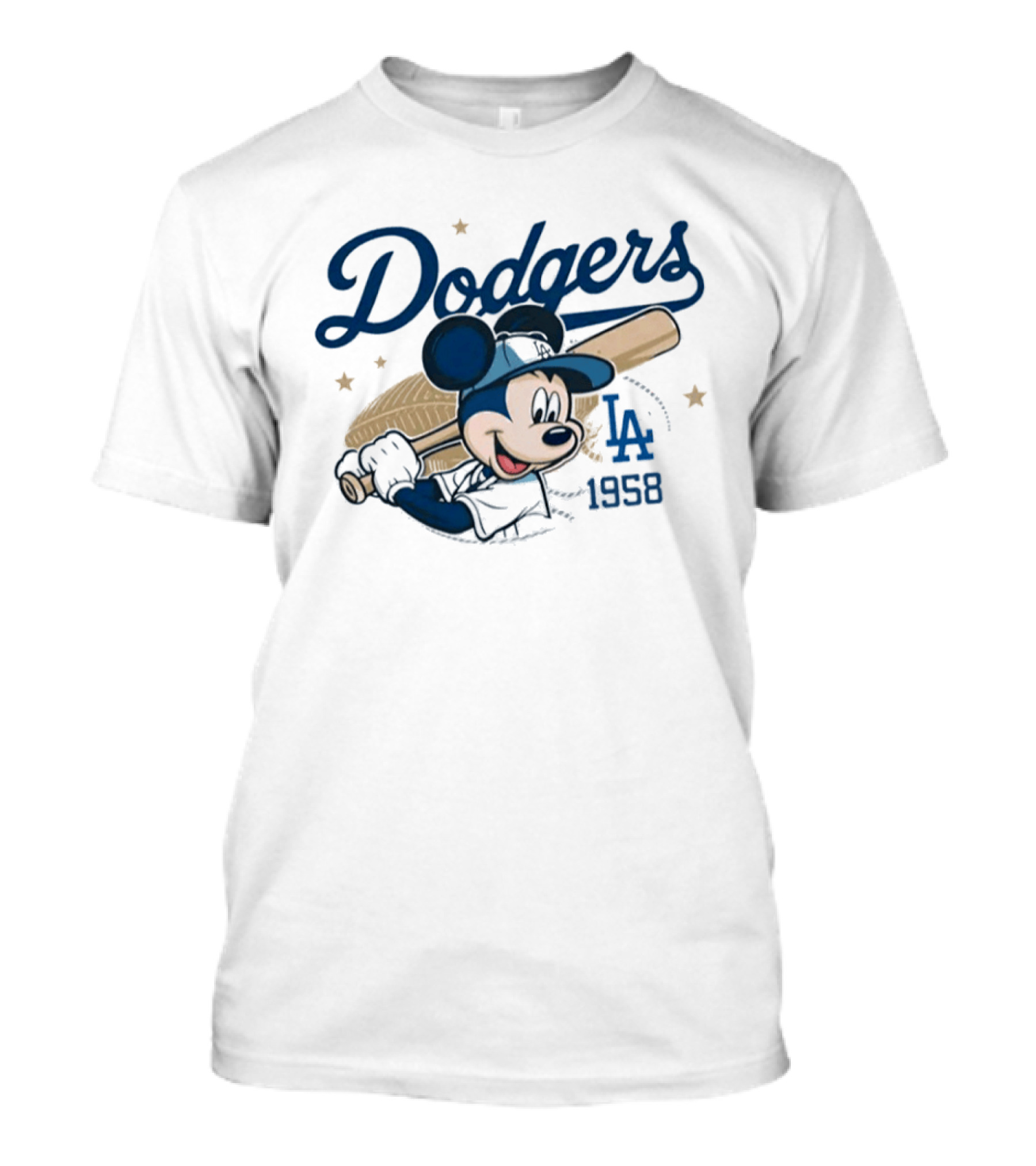 Dodgers Mickey Mouse LA 1958 Baseball T-Shirt
