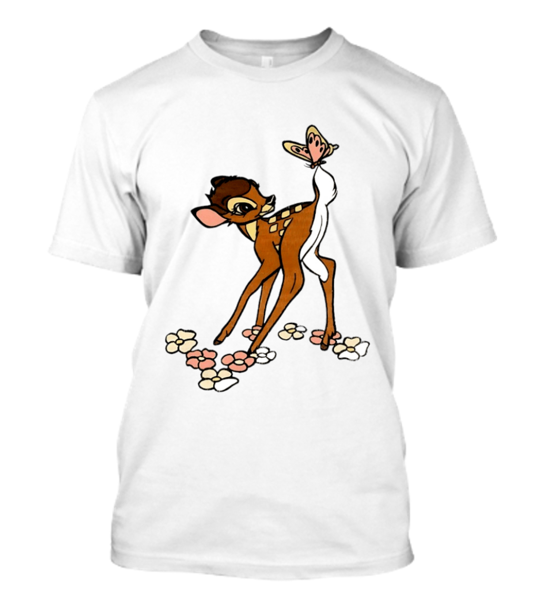Bambi Baby Deer Butterfly Vintage Disney T-Shirt