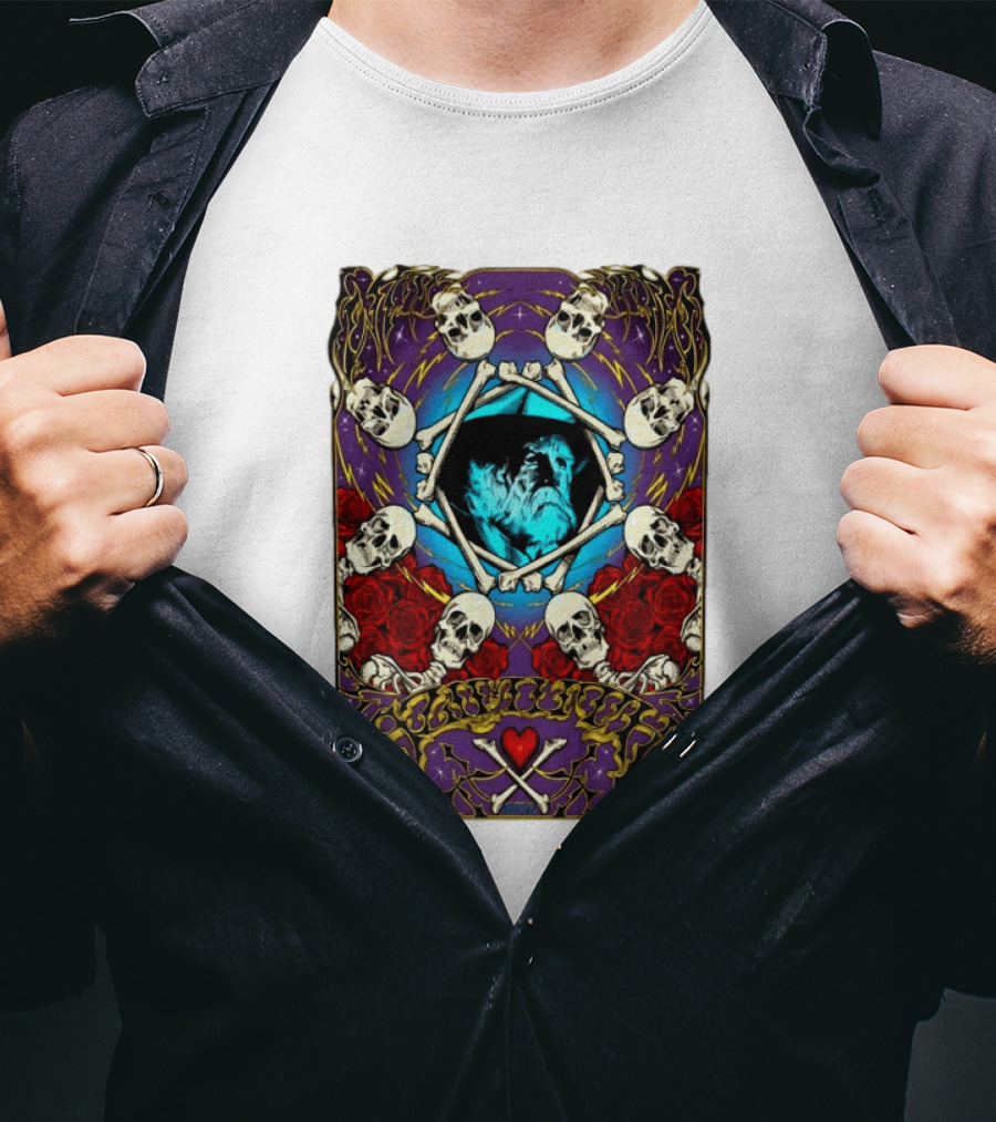Skull And Roses Psychedelic Tribute Boby Weir In Loving Memory T-Shirt