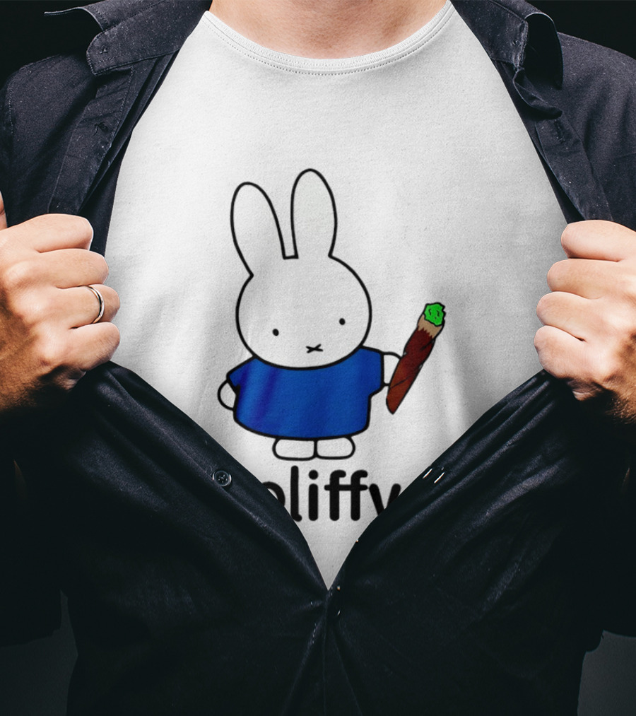 Bunny Spliffy Character Holding Joint T-Shirt