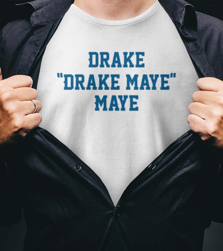 Drake Maye Football Fan Apparel Blue T-Shirt