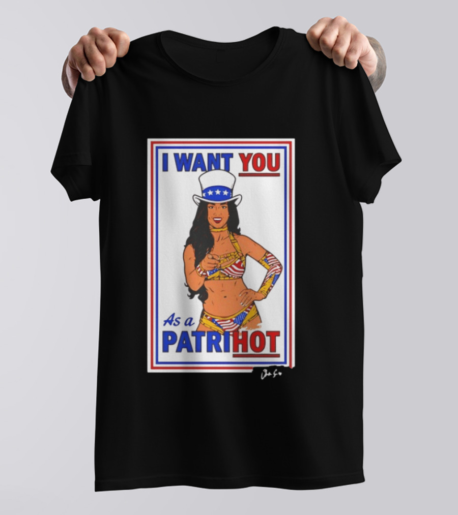 Chelsea Green Seattle Seahawks I Want You As A Patrihot Star Spangled Bikini T-Shirt
