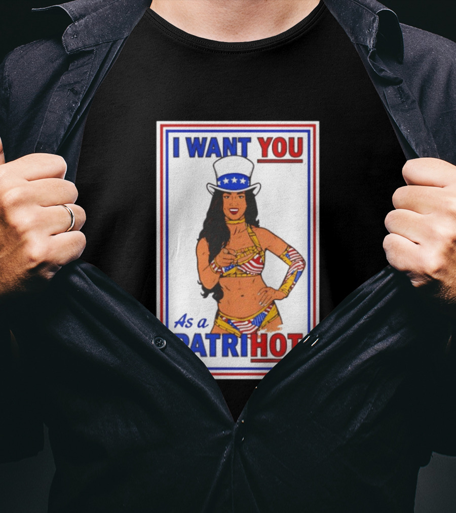 Chelsea Green Seattle Seahawks I Want You As A Patrihot Star Spangled Bikini T-Shirt