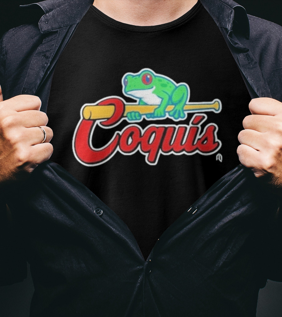 Coquís Green Tree Frog Baseball Bat T-Shirt