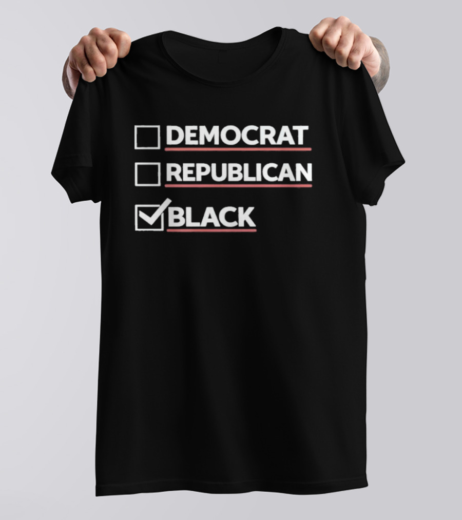 Dr Boyce Watkins Democrat Republican Black Checkmark Bold Political T T-Shirt