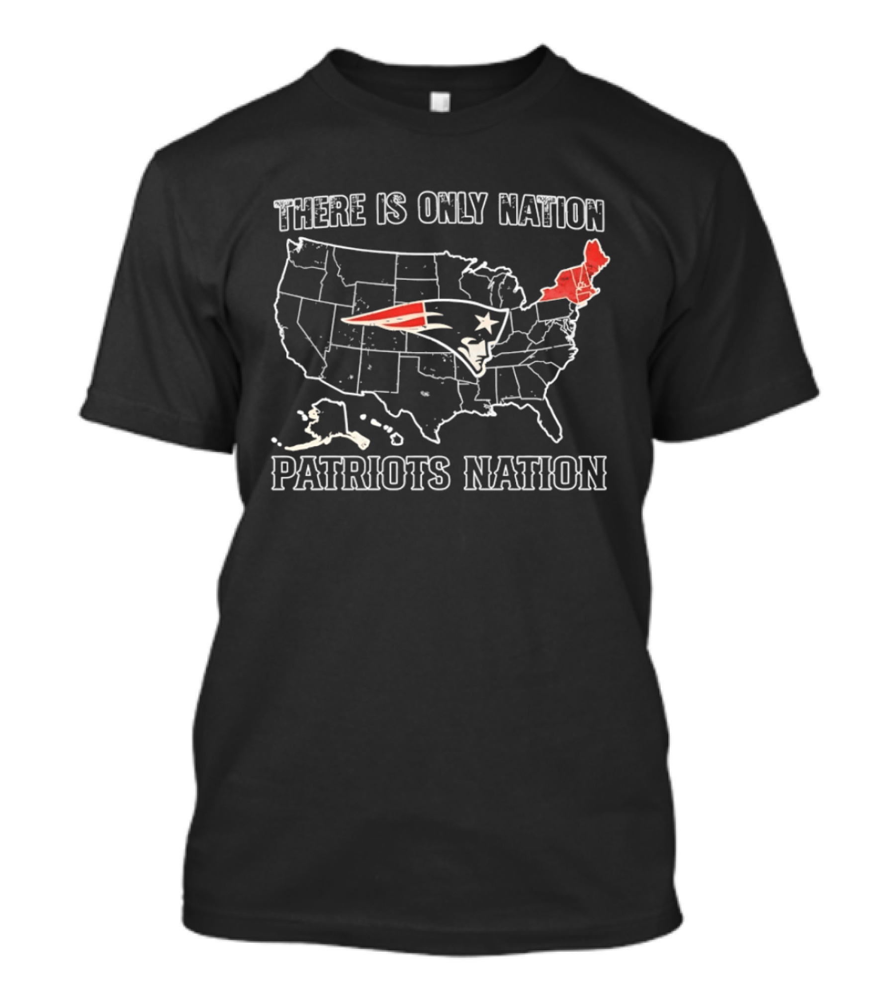 New England Patriots There Is Only Nation Patriots Nation Map T-Shirt