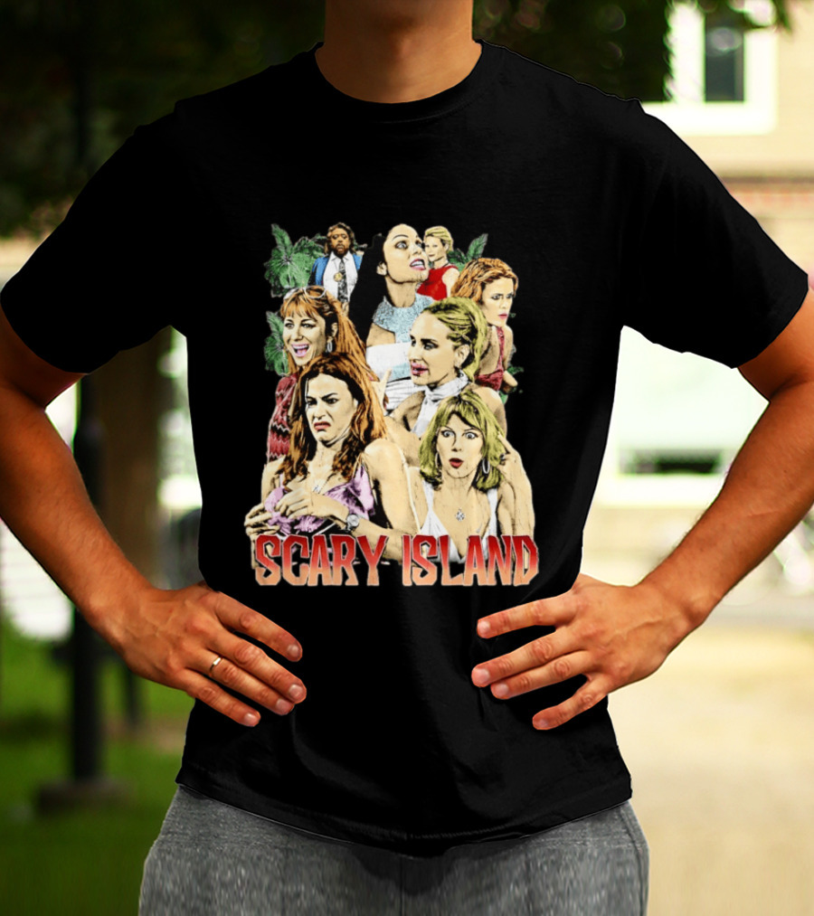 Scary Island Characters Jungle Adventure Cast Collage T-Shirt