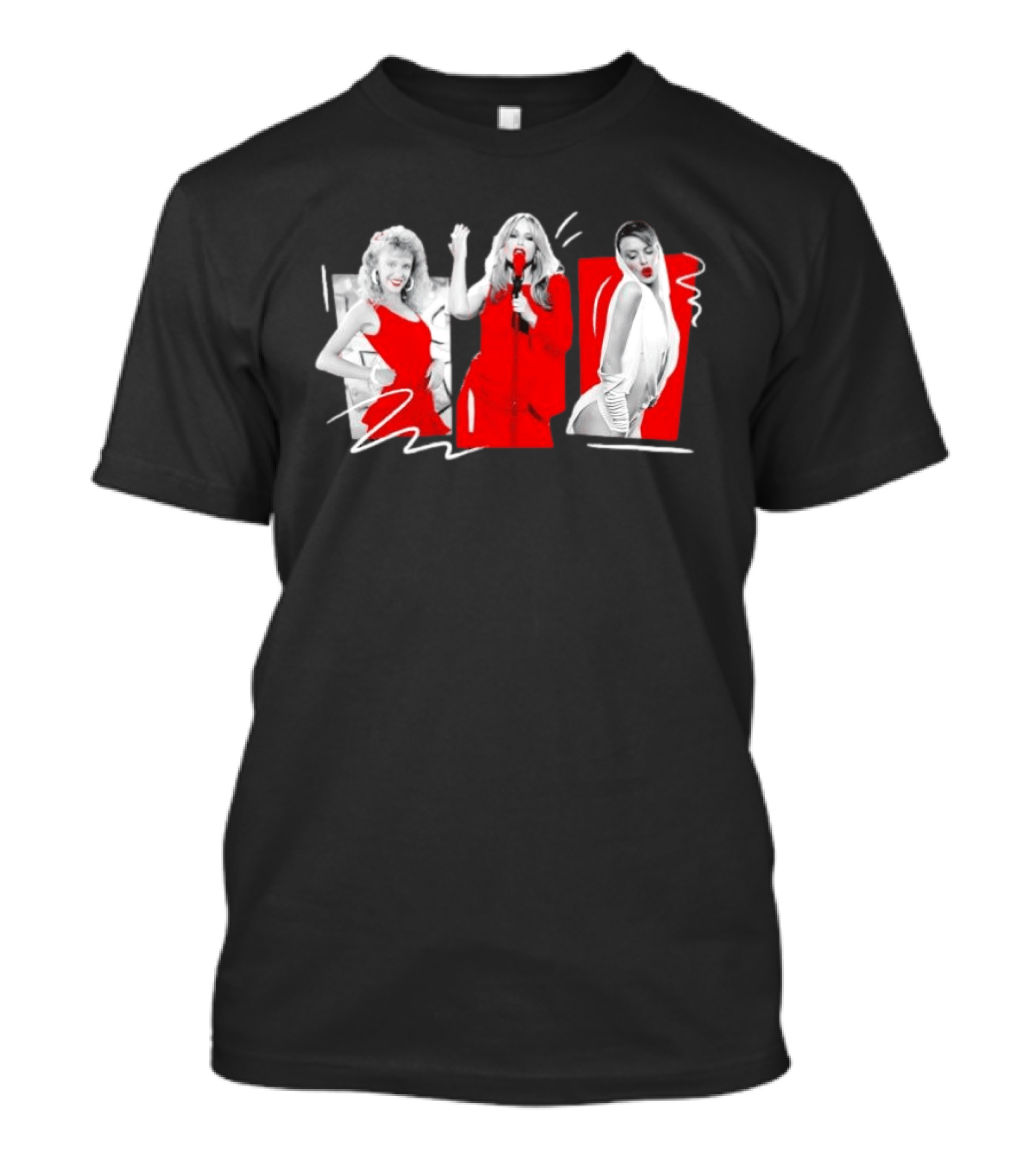 Kylie Minogue Evolution Red Outfit Collage T-Shirt