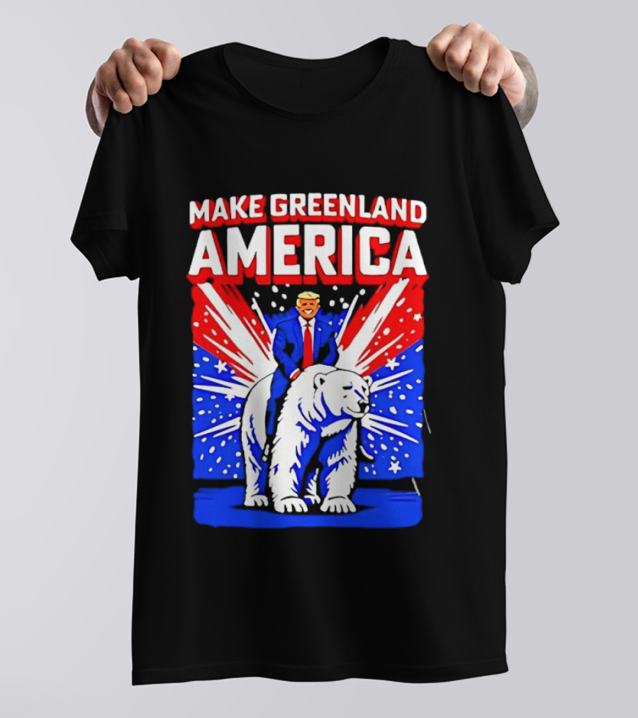 Make Greenland America Trump Riding Polar Bear T-Shirt