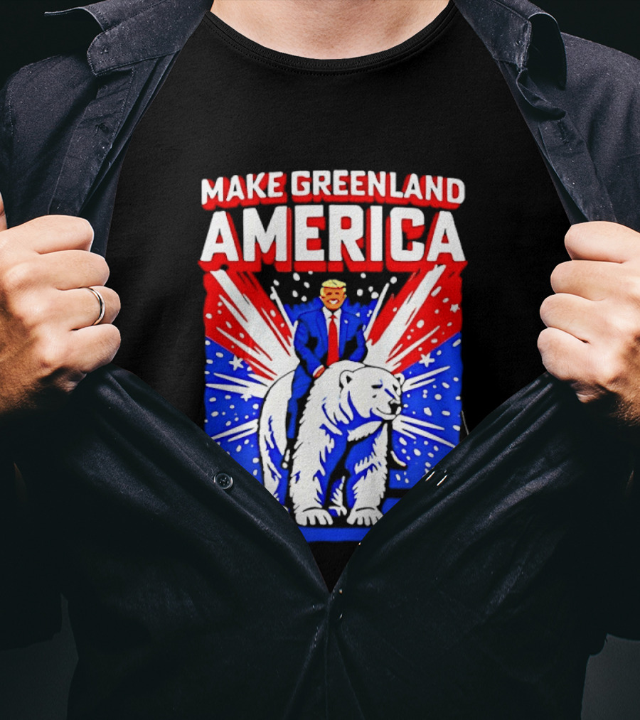 Make Greenland America Trump Riding Polar Bear T-Shirt