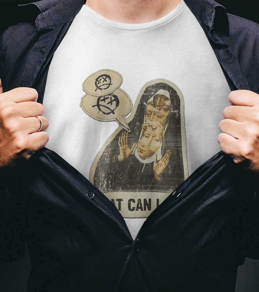 What Can I Say Surreal Collage Nun Expressionist Sociopolitical Commentary T-Shirt