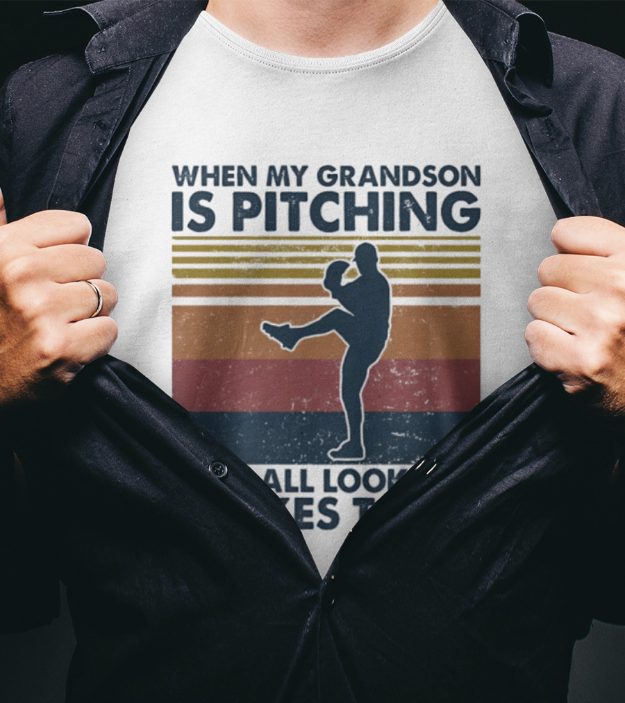 Grandson Pitching Baseball Strikes T-Shirt