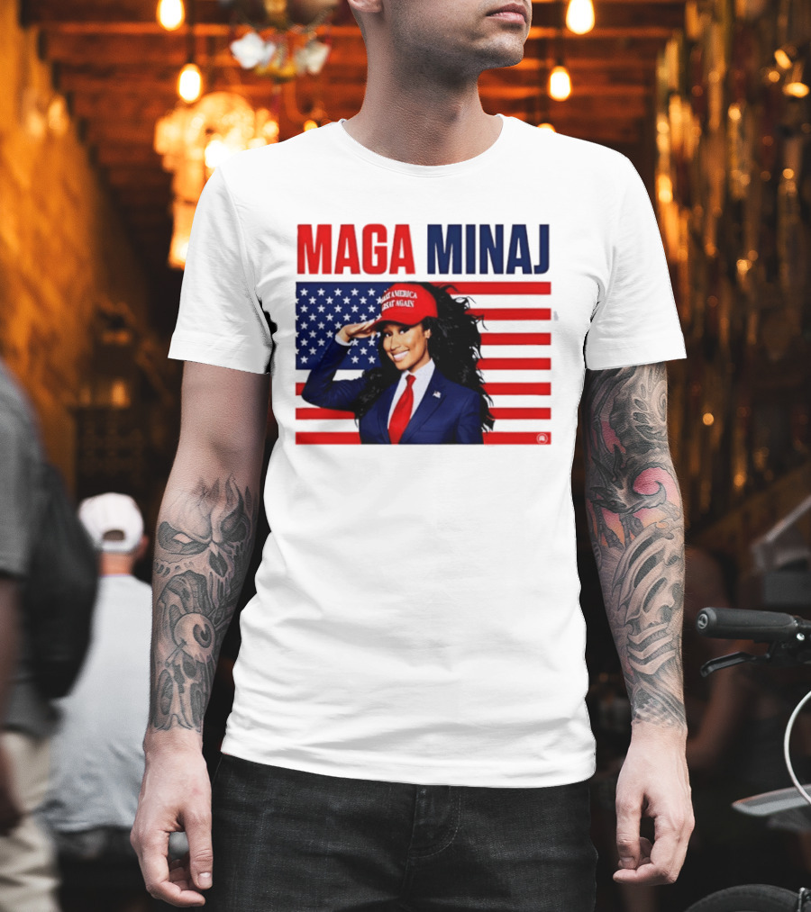 MAGA Minaj Make America Great Again America Flag T-Shirt
