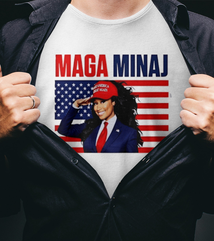 MAGA Minaj Make America Great Again America Flag T-Shirt