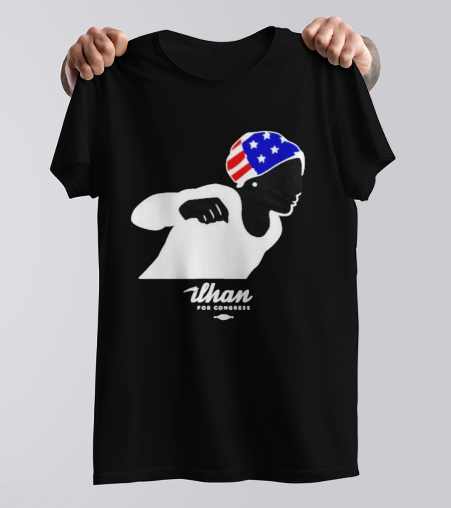 Ilhan For Congress Patriotic Runner Icon Don't Let Bullies Win T-Shirt