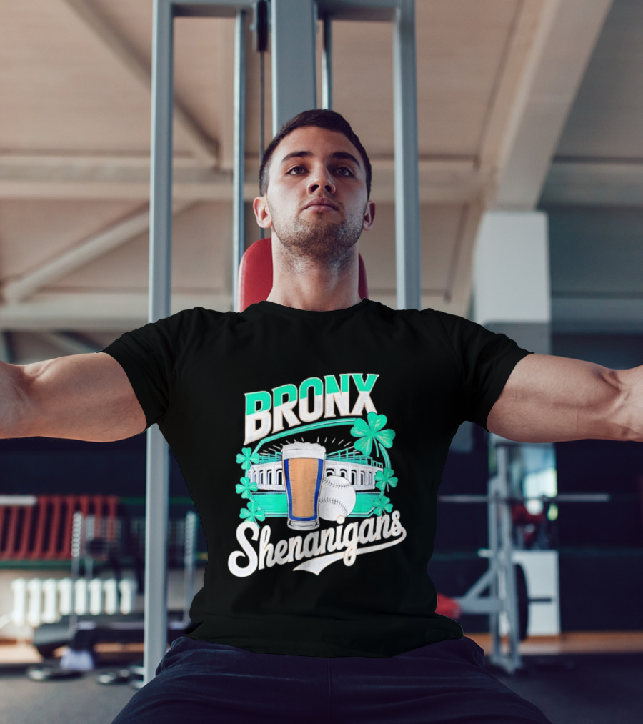Bronx Shenanigans Beer Baseball Stadium Clover St Patricks Day 2026 T-Shirt