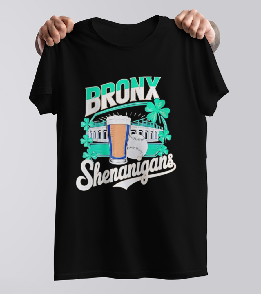 Bronx Shenanigans Beer Baseball Stadium Clover St Patricks Day 2026 T-Shirt