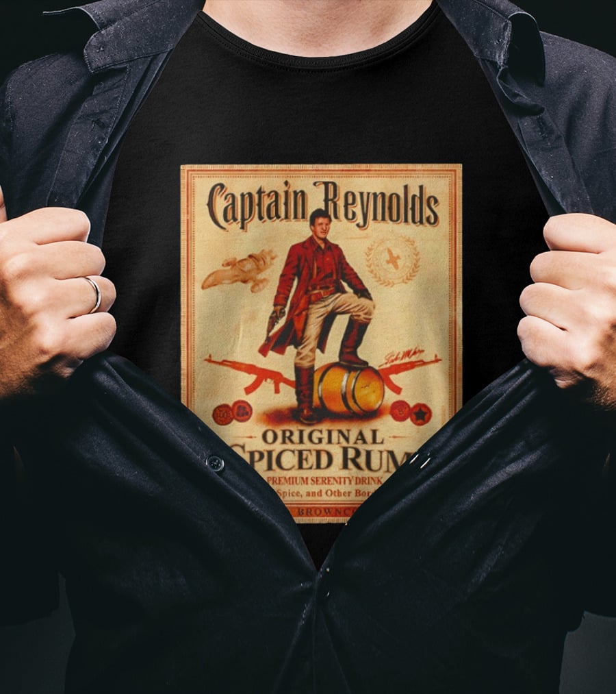 Captain Reynolds Original Spiced Rum Serenity Drink With Aged Rum Spice And Borderland Flavors T-Shirt