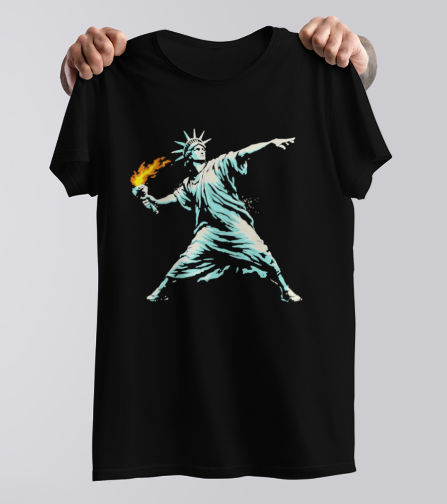 Statue Of Liberty Molotov Flower Thrower Street T-Shirt