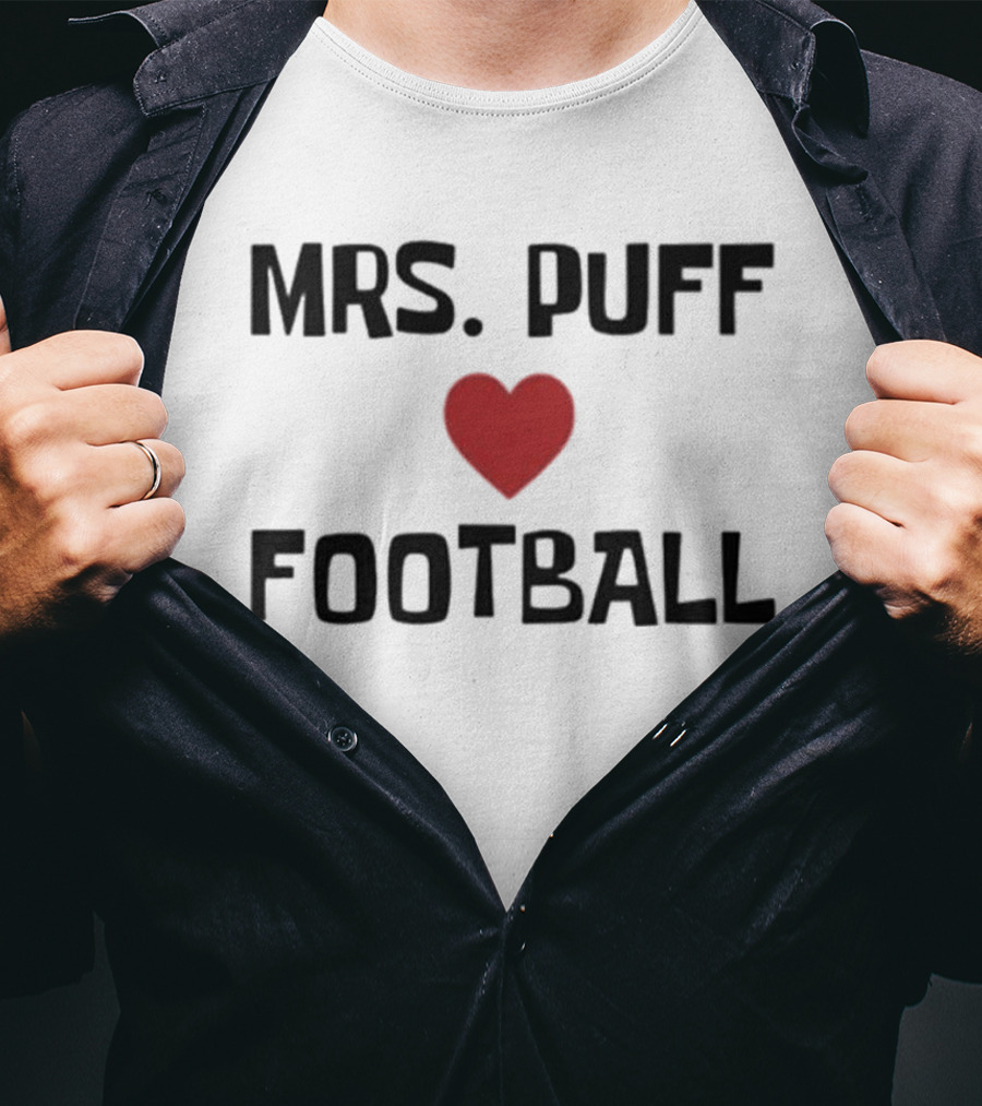 Mrs Puff Heart Football T-Shirt